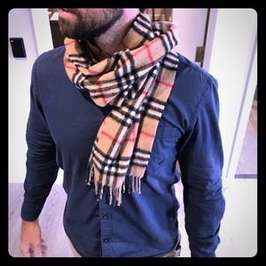 Cashmere Burberry Scarf, 53”
